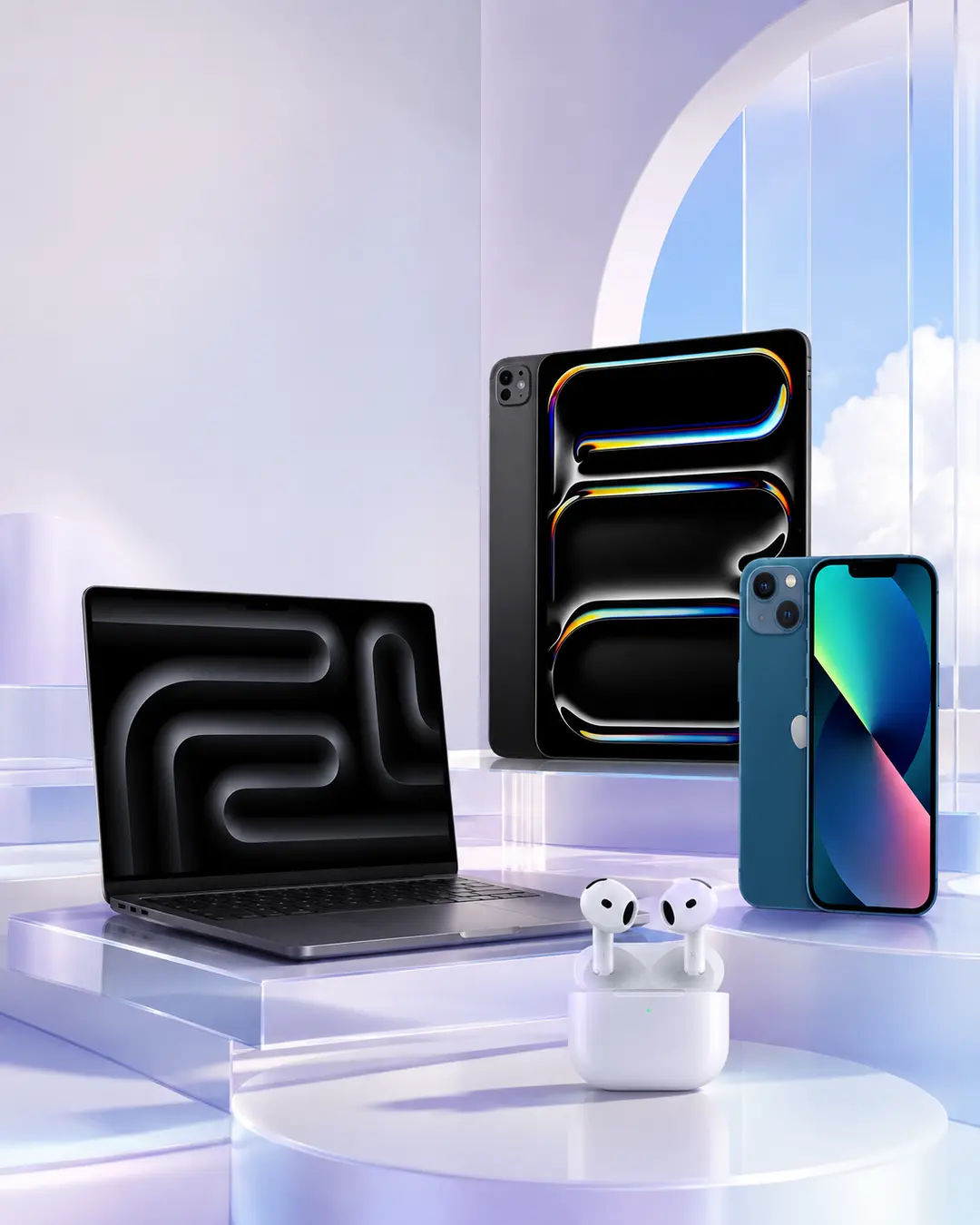 MacBook, iPad, iPhone y AirPods disponibles en Solotech